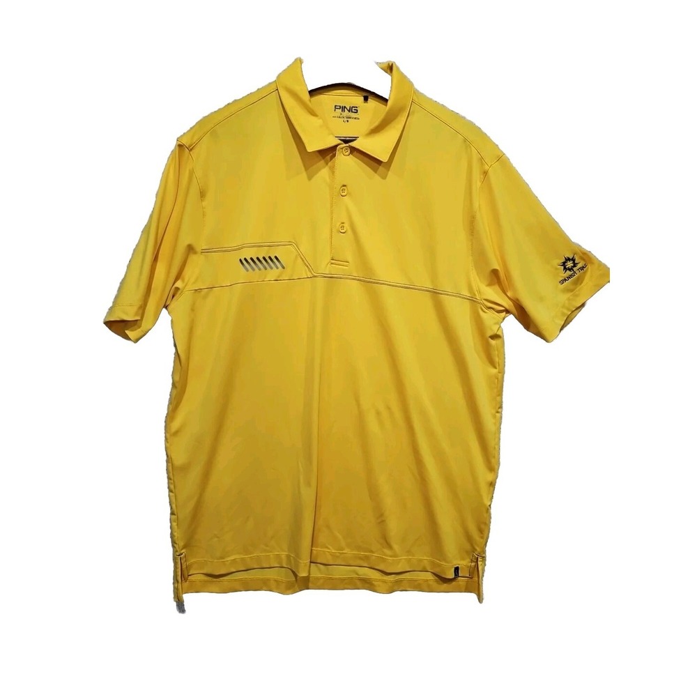 Ping Performance Dynamics Yellow Polo Golf Shirt Size Large Spanish Trail